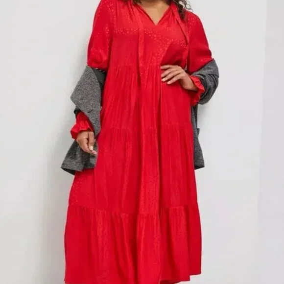 Anthropologie Red Maxi Dress - Picture 1 of 6